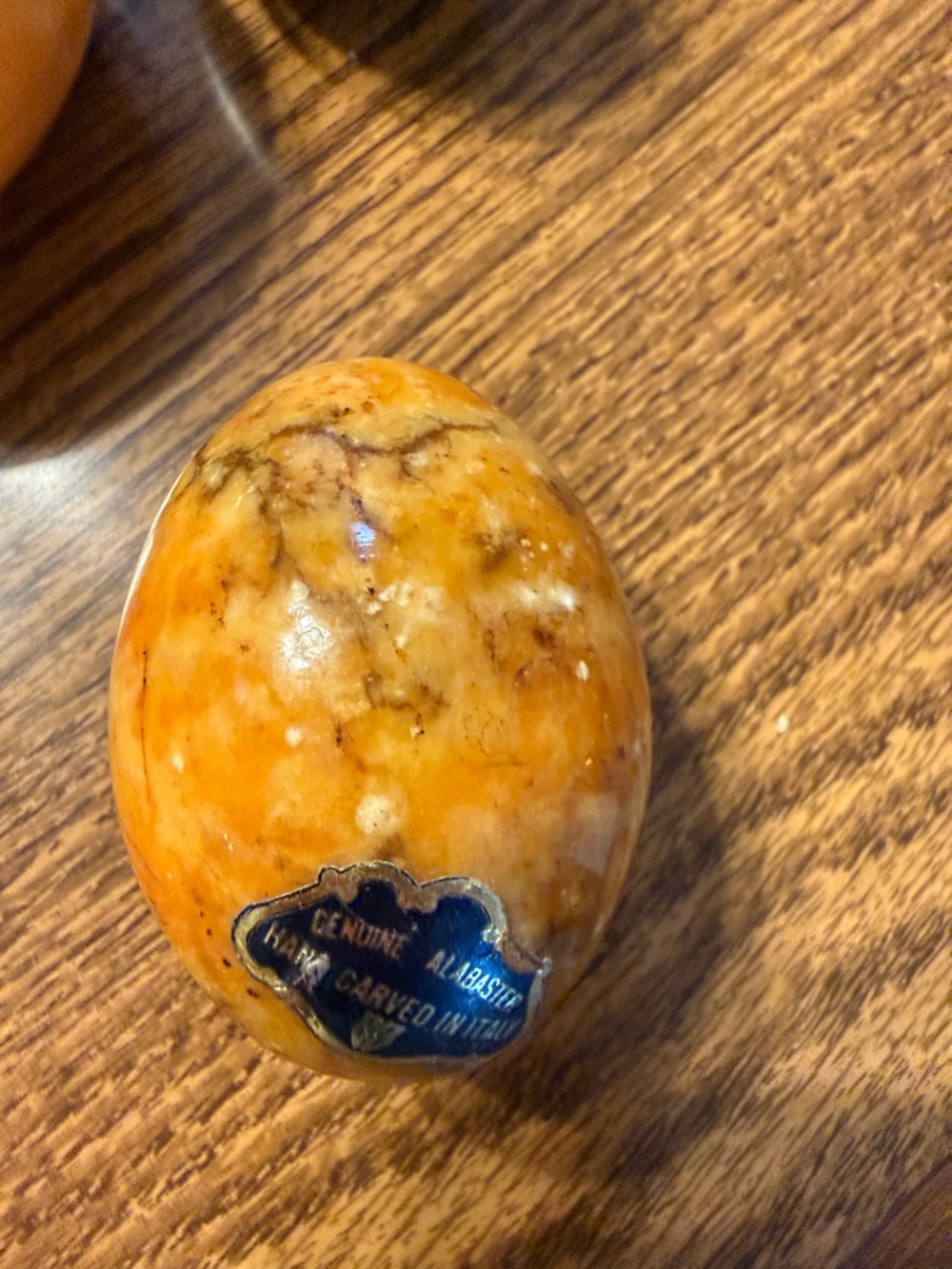 Polished Orange Alabaster Accent Eggs